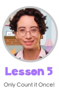Preview of Math LESSON 5 ~ VIDEO & PRINTOUT ~ Only Count it Once!