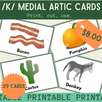 Preview of K-Medial Articulation Flashcards: 59 CARD SET