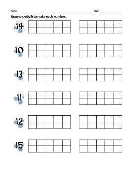 k nbt 1 and 1 nbt 2b teen numbers with snowflakes and frames tpt