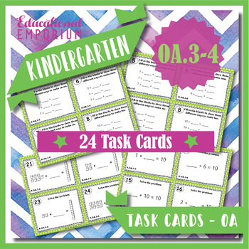 k oa3 k oa4 task cards centers decompose numbers add to make 10