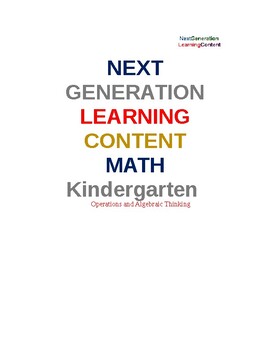 Preview of K.OA.A Kindergarten Next Generation Math Operations & Algebraic Thinking
