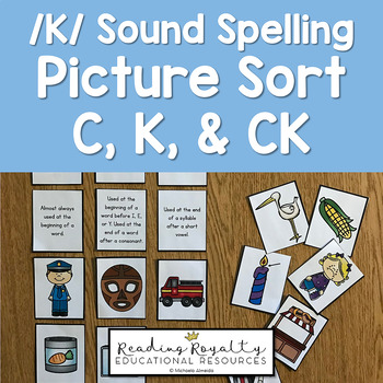 Preview of /K/ Sound Spelling Picture Sort - C, K, CK