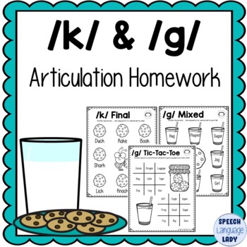 Preview of K and G Speech Sound Articulation Homework