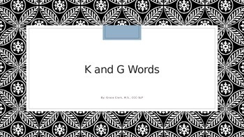 Preview of K and G Words with Audio PowerPoint