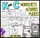 K or C Spelling Rule Worksheets Poster Hands On Activity