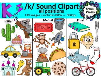 Preview of K sound clipart - 130 images! Personal and Commercial use. Articulation clipart