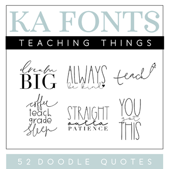 Preview of Teaching Things - A Doodle Quotes Font [KA FONTS]