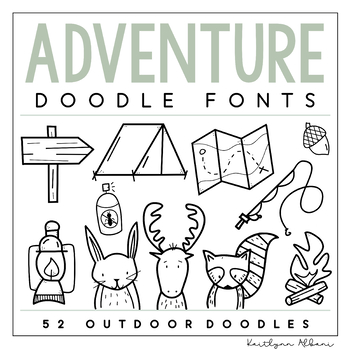 Preview of KA Fonts - Adventure/Camping Doodles