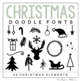 KA Fonts - Christmas Doodle Font - Design Elements