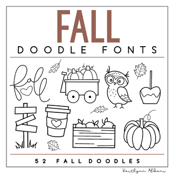 Preview of KA Fonts -  Fall / Autumn Doodles