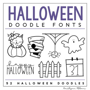 Preview of KA Fonts -  Halloween Doodles Font
