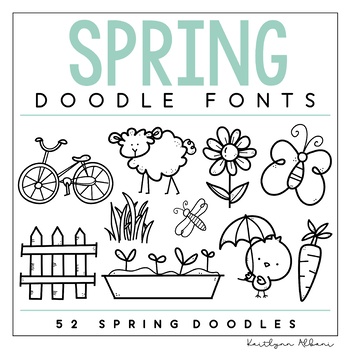 Preview of KA Fonts - Spring Doodles