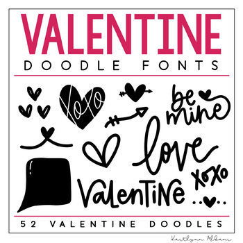 Preview of KA Fonts - Valentine's Day Doodle Font