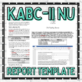 KABC Report Template School Psychology Special Education A