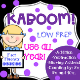 KABOOM Addition Subtraction Missing Addend Patterns Fact Fluency