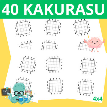 Preview of KAKURASU Puzzles Math end of year summer mindfulness relaxing FRENCH SPANISH