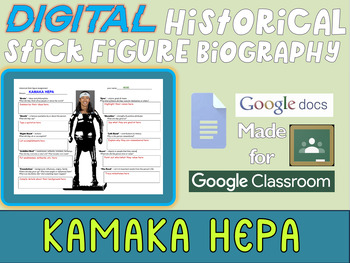 Preview of KAMAKA HEPA - Digital Historical Stick Figures for Pacific Islander Heritage