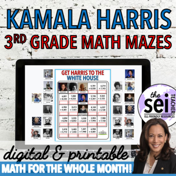 Preview of KAMALA HARRIS DIGITAL INAUGURATION DAY 2021 ACTIVITIES - 3RD GRADE MATH