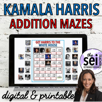 Preview of KAMALA HARRIS DIGITAL INAUGURATION DAY 2021 ACTIVITIES MATH - ADDITION