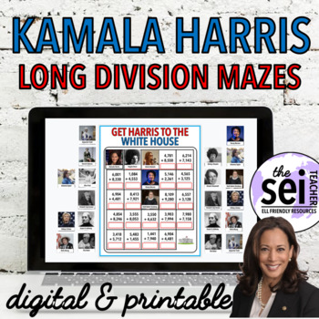 Preview of KAMALA HARRIS DIGITAL INAUGURATION DAY 2021 ACTIVITIES MATH - LONG DIVISION