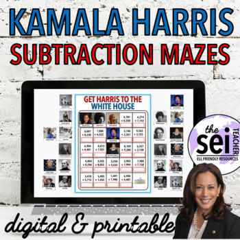 Preview of KAMALA HARRIS DIGITAL INAUGURATION DAY 2021 ACTIVITIES MATH - SUBTRACTION