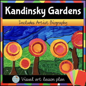 Preview of KANDINSKY Fall Trees Art Project for autumn and Dot Day guided lesson 1st-3rd