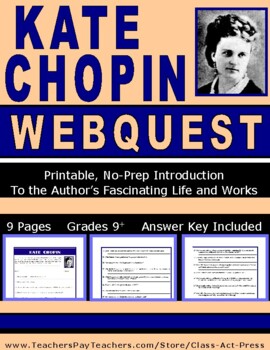 Preview of KATE CHOPIN Webquest | Worksheets | Printables