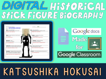 Preview of KATSUSHIKA HOKUSAI Digital Historical Stick Figure Biography (MINI BIOS)