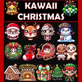 KAWAII Christmas Clipart (Kawaii style clip art set for all uses)