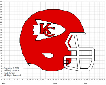 KC Chiefs' Helmet (1-Quadrant) Mystery Picture (Distance Learning)