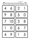 K.CC.7 Compare Two Numbers (1 through 10) As Written Numerals