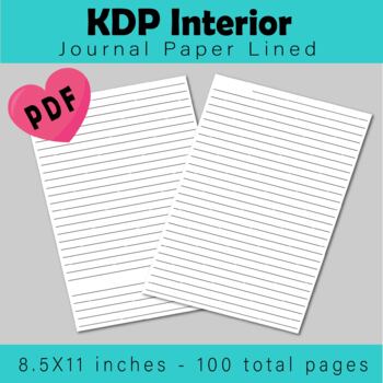 Preview of KDP Interior Journal Paper Lined 8.5x11