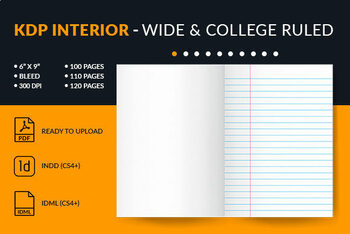 Preview of KDP Interior - Wide & College Ruled 6x9 In