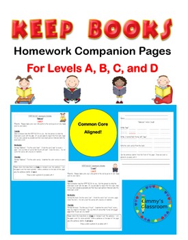 Preview of KEEP BOOKS Homework Companion Pages for Levels A, B, C, and D