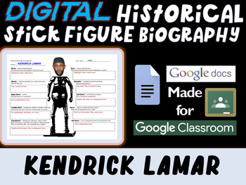 Preview of KENDRICK LAMAR - LEGENDS OF RAP AND HIP HOP - Digital Stick Figure Biography