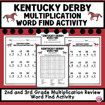 Preview of KENTUCKY DERBY MULTIPLICATION | May Activities | 2nd & 3rd Grades