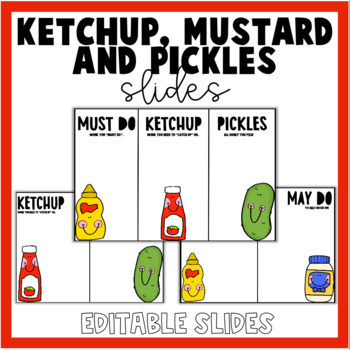 Preview of KETCHUP, MUSTARD + PICKLES - SLIDES AND FOLDER LABELS | CLASS MANAGEMENT