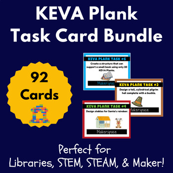 Preview of KEVA Plank Task Cards Bundle (92 Cards for Everyday, Thanksgiving, and Holidays)