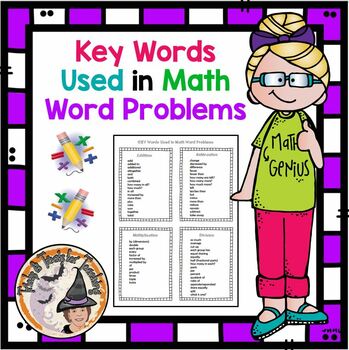 Preview of KEY Words Used in Math Word Problems Reference Chart