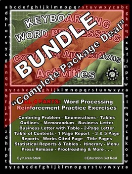 Preview of KEYBOARDING – WORD PROCESSING – COMPUTER APPLICATIONS - “21 Activity BUNDLE"