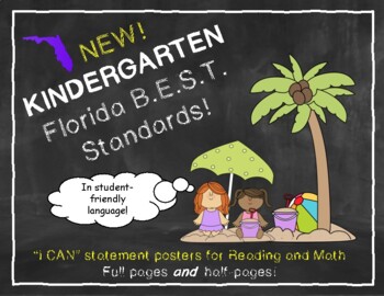 Preview of KG B.E.S.T. Standards ELA/MATH "I Can" posters with Student-Friendly Language!