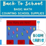 KG Back To School Functional Math Counting Supplies Boom Cards 2