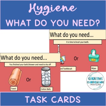 Preview of KG Daily Living Identifying Needs For Hygiene Related Tasks Task Cards