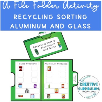 Preview of KG File Folder Activity Sorting Recycling Items Aluminum & Glass