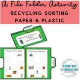 KG File Folder Activity Sorting Recycling Items Paper & Plastic