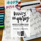 KG Fonts Bouncy & Quirky Brush Lettering Guide: Printable 