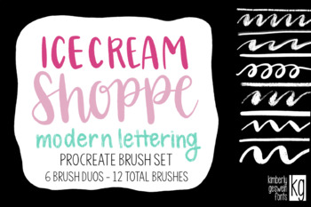 Preview of KG Fonts Ice Cream Shoppe Procreate Brush Lettering Brushes