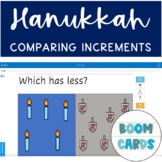 KG Hanukkah Basic Math Counting & Comparing Increments Boom Cards