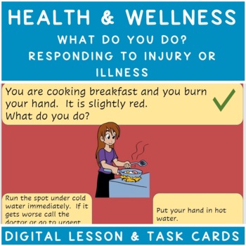 Preview of KG Health & Wellness Responding To Illness/Conditions Digital Les. & Task 3