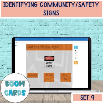 Preview of KG Identifying Community/Safety Signs #9 Boom Cards